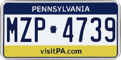 PA license plate MZP4739