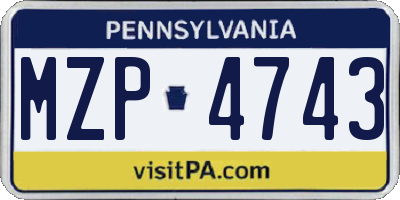 PA license plate MZP4743