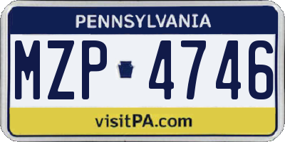 PA license plate MZP4746