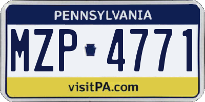 PA license plate MZP4771