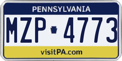 PA license plate MZP4773