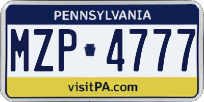 PA license plate MZP4777