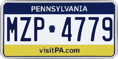 PA license plate MZP4779