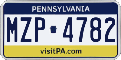 PA license plate MZP4782