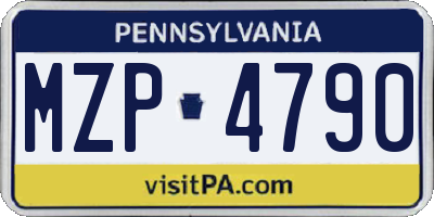PA license plate MZP4790
