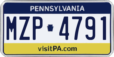 PA license plate MZP4791