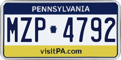 PA license plate MZP4792