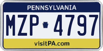 PA license plate MZP4797