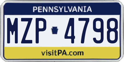 PA license plate MZP4798