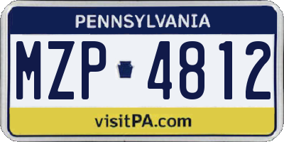 PA license plate MZP4812
