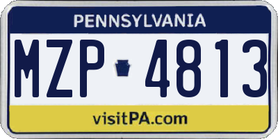 PA license plate MZP4813