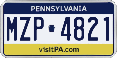 PA license plate MZP4821