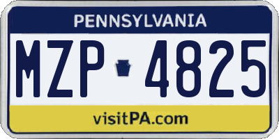 PA license plate MZP4825