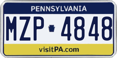 PA license plate MZP4848
