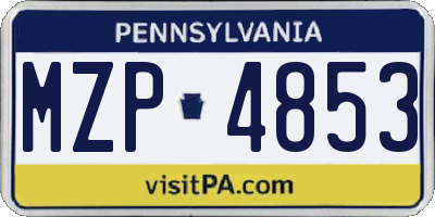 PA license plate MZP4853