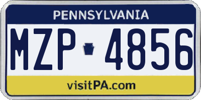 PA license plate MZP4856