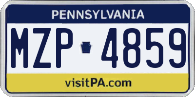 PA license plate MZP4859