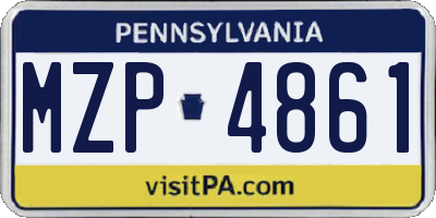 PA license plate MZP4861