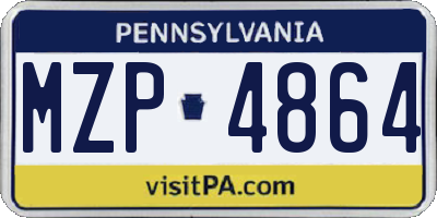 PA license plate MZP4864