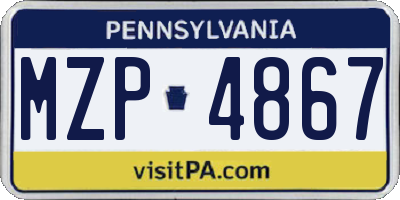 PA license plate MZP4867