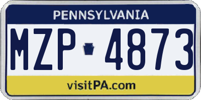PA license plate MZP4873
