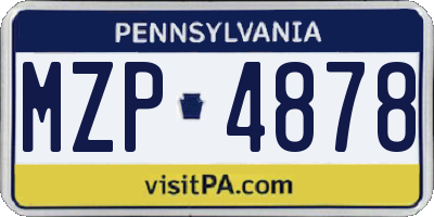 PA license plate MZP4878