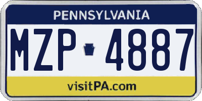 PA license plate MZP4887