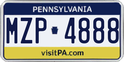 PA license plate MZP4888