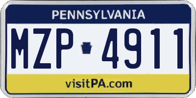 PA license plate MZP4911