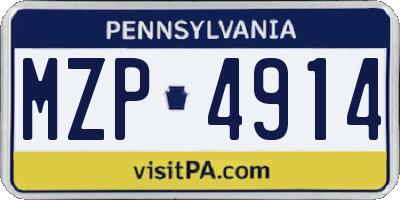PA license plate MZP4914