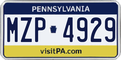 PA license plate MZP4929