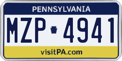 PA license plate MZP4941