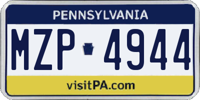 PA license plate MZP4944