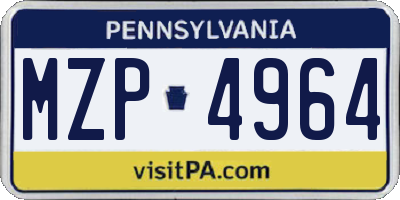 PA license plate MZP4964