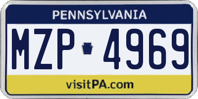 PA license plate MZP4969