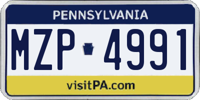 PA license plate MZP4991