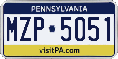 PA license plate MZP5051