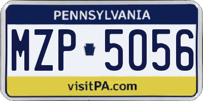 PA license plate MZP5056