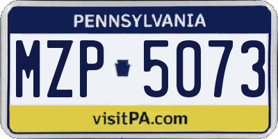 PA license plate MZP5073