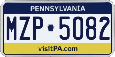PA license plate MZP5082