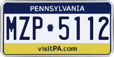 PA license plate MZP5112