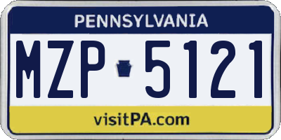 PA license plate MZP5121