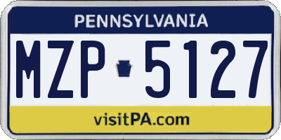 PA license plate MZP5127
