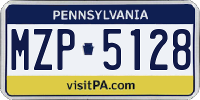 PA license plate MZP5128