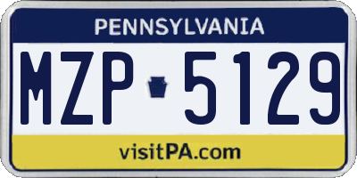 PA license plate MZP5129