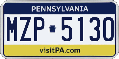 PA license plate MZP5130
