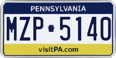 PA license plate MZP5140