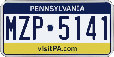 PA license plate MZP5141