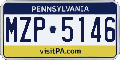 PA license plate MZP5146