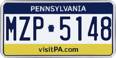 PA license plate MZP5148